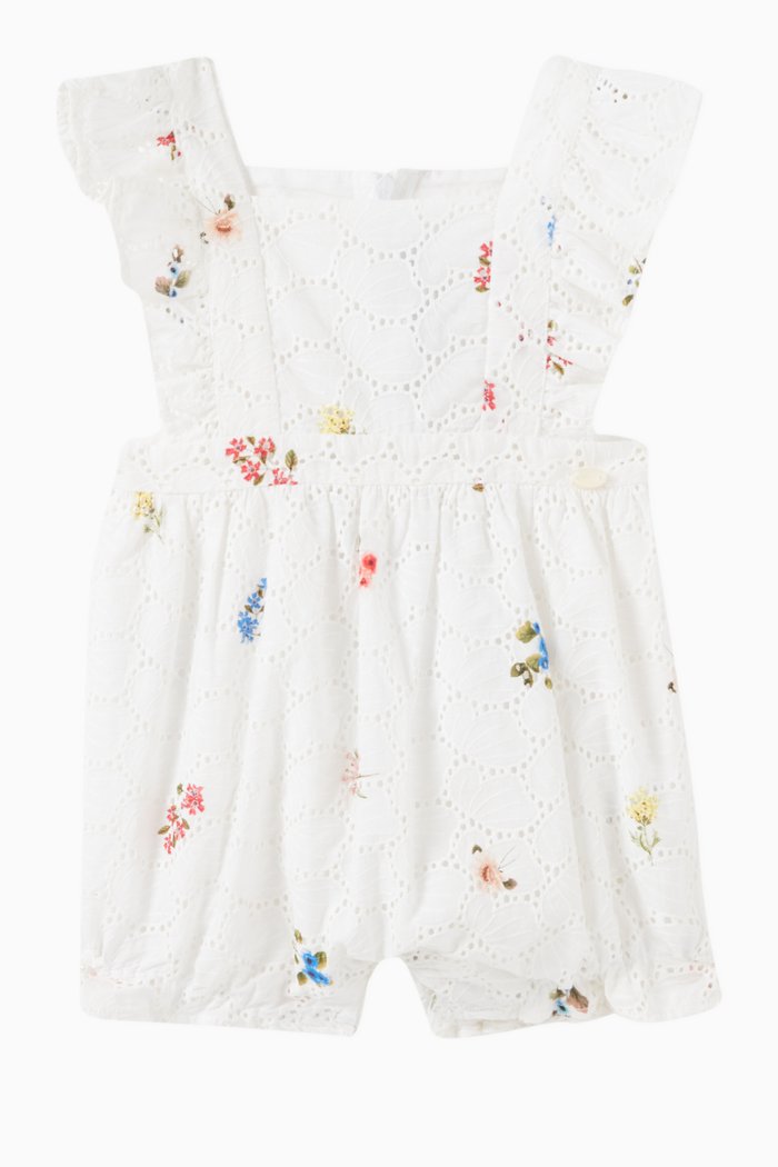 

Embroidery Print Romper in Cotton, White
