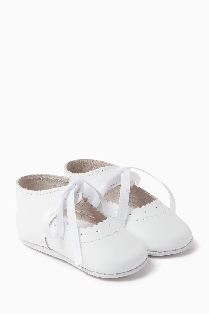 

Metallic Leather Booties, White