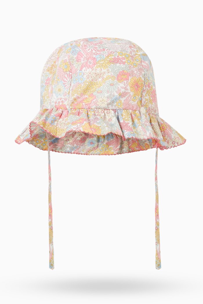 Liberty Floral Bucket Hat in Cotton, Yellow