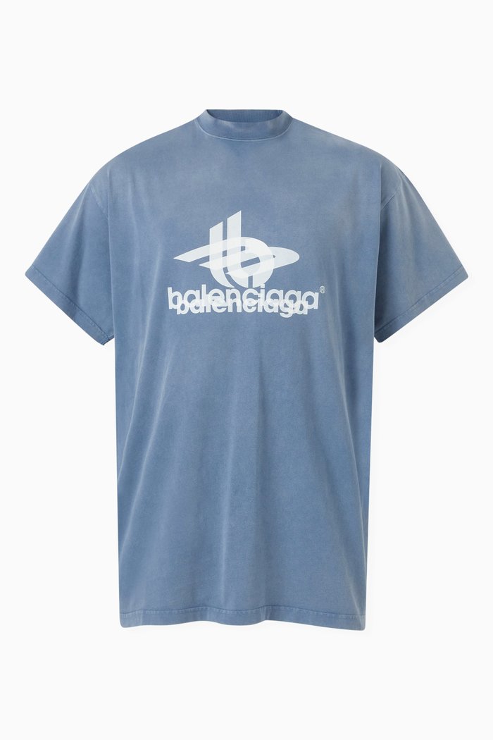 

Layered Sports Oversized T-shirt in Vintage Jersey, Blue