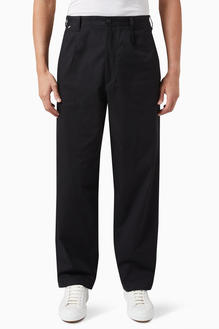 

Relaxed-fit Trousers in Cotton, Black