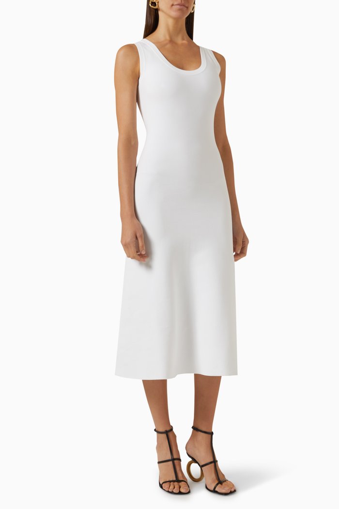 

Sleeveless Maxi Dress in Viscose, White