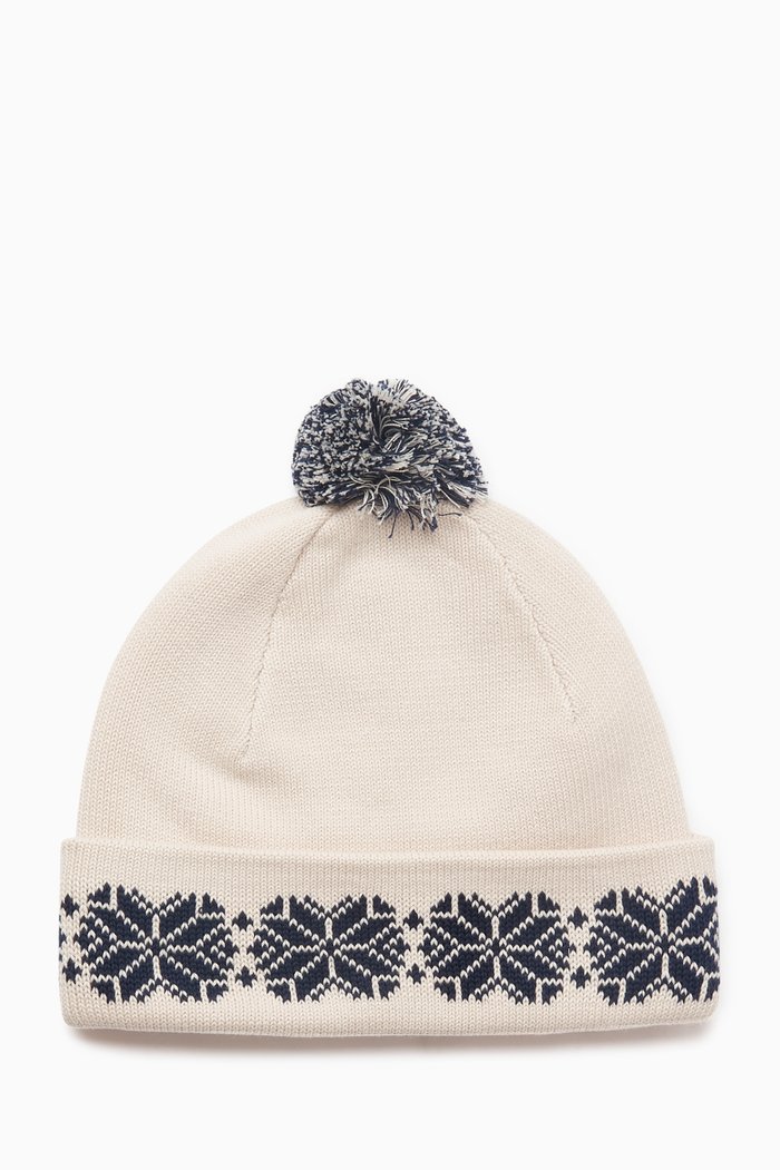 Aspen Beanie Hat in Organic Cotton-knit, Neutral