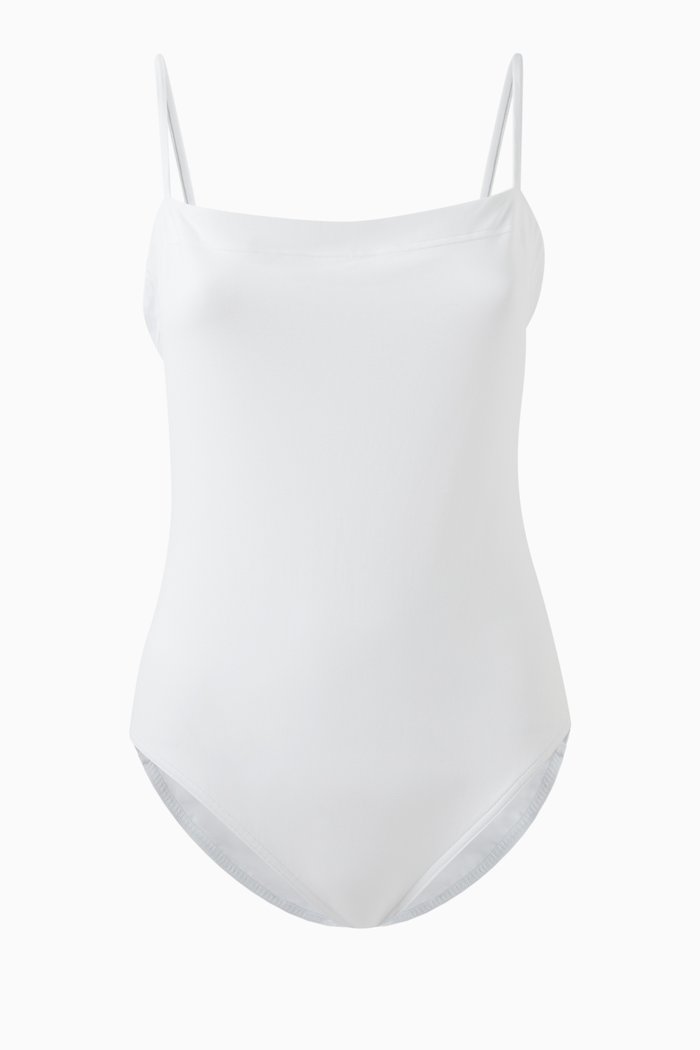 

Aquarelle Tank One-piece Swimsuit, White