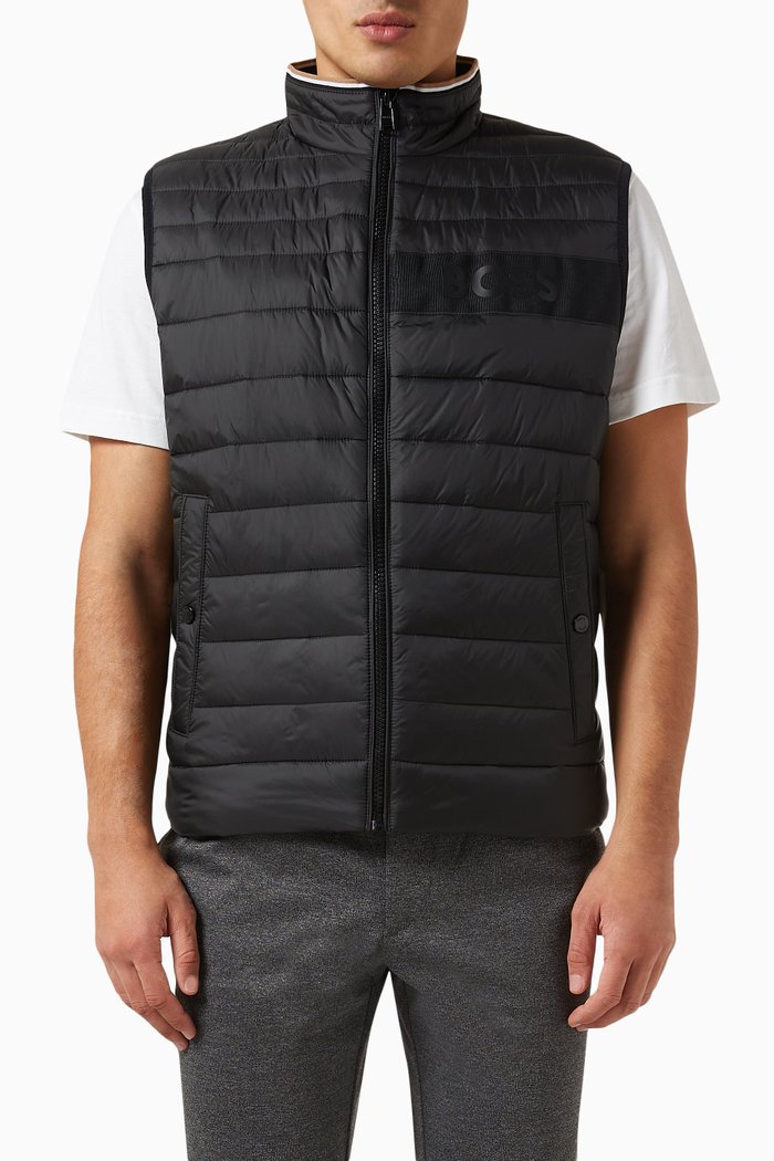 

Logo Vest in Padded Nylon, Black