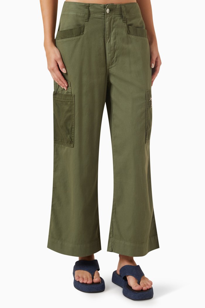 

Bianca Cargo Pants in Cotton-blend, Green