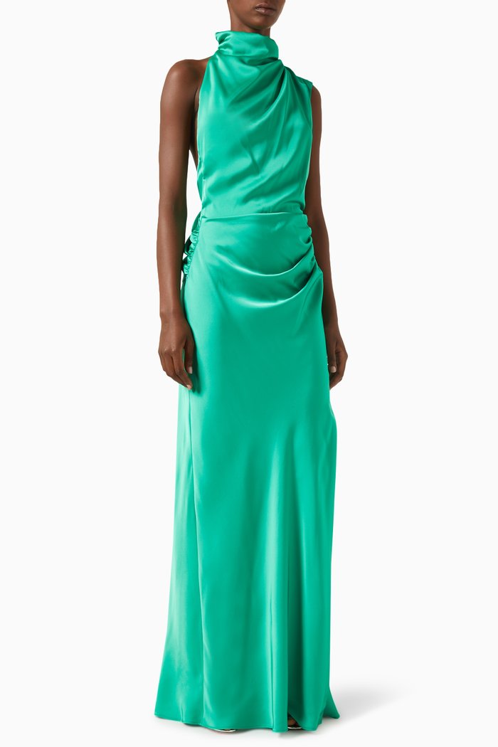

Constantina Gown in Satin, Green