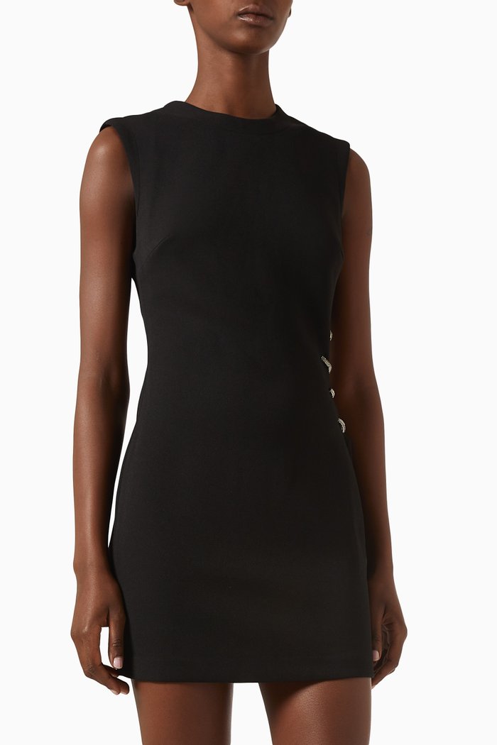

Kendy Mini Dress in Crepe, Black