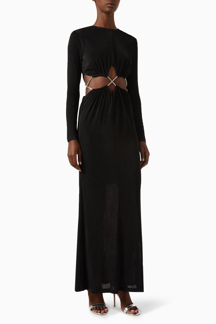 

Marcel Cut-out Maxi Dress in Jersey, Black