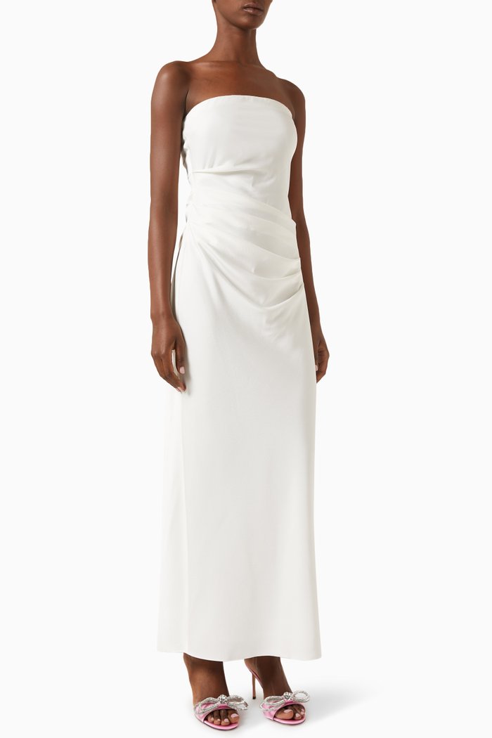 

Celosia Maxi Dress in Satin, White