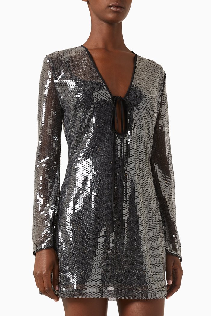 

Lexter Mini Dress in Sequin, Grey