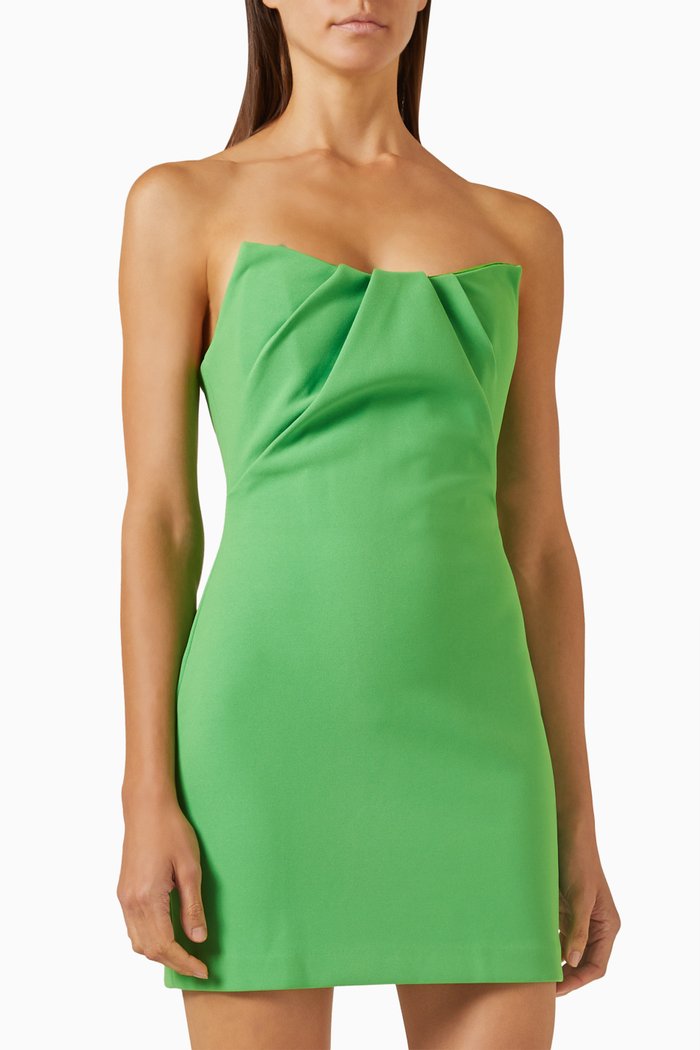 

Morgan Mini Dress in Bonded Crepe, Green