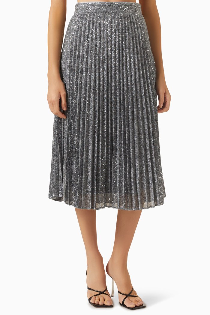 

Rayla Sequin-embellished Midi Skirt, Silver