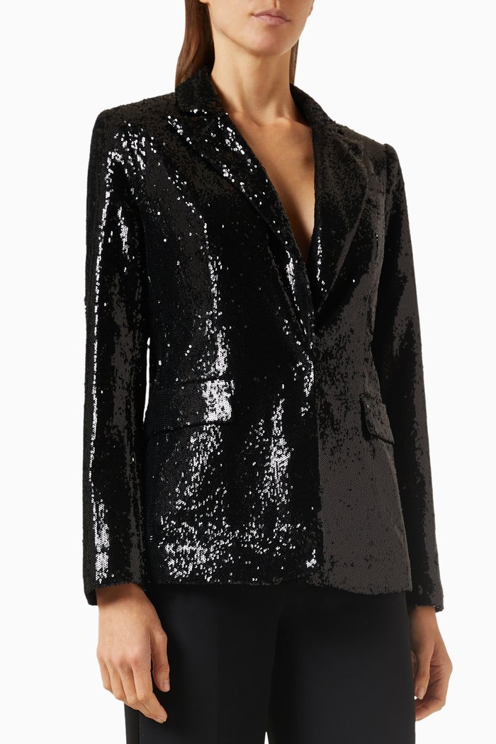 

Alexa Sequinned Blazer, Black