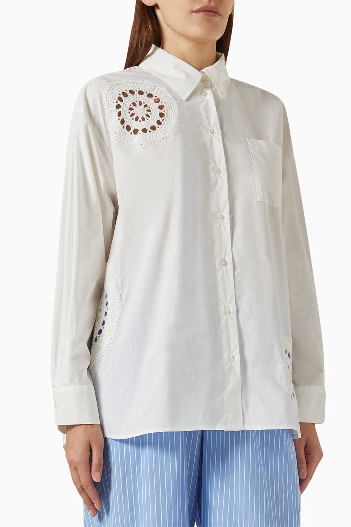 

Joy Crochet Shirt in Poplin, White