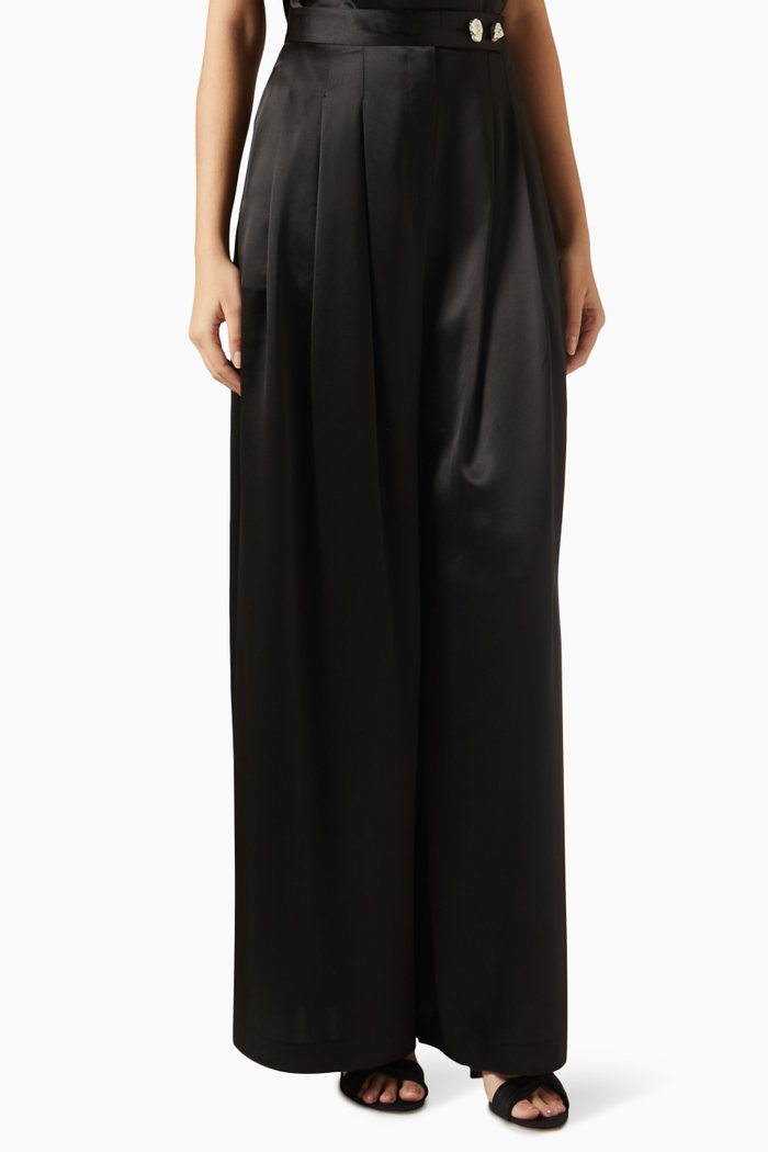 

Flori Pants in Satin, Black