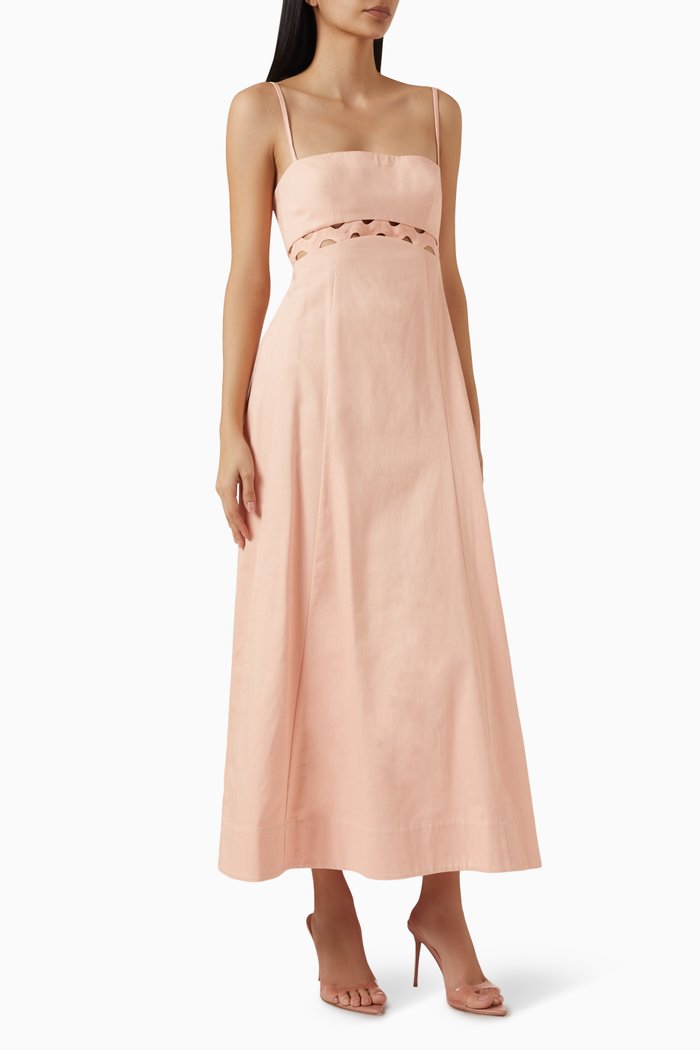 

Asher Midi Dress in Cotton, Pink