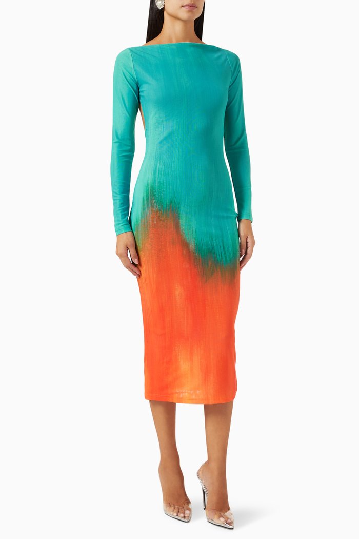 

Alamea Open-back Midi Dress, Blue