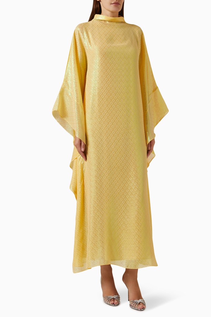 

Turtleneck Glitter-effect Kaftan, Yellow