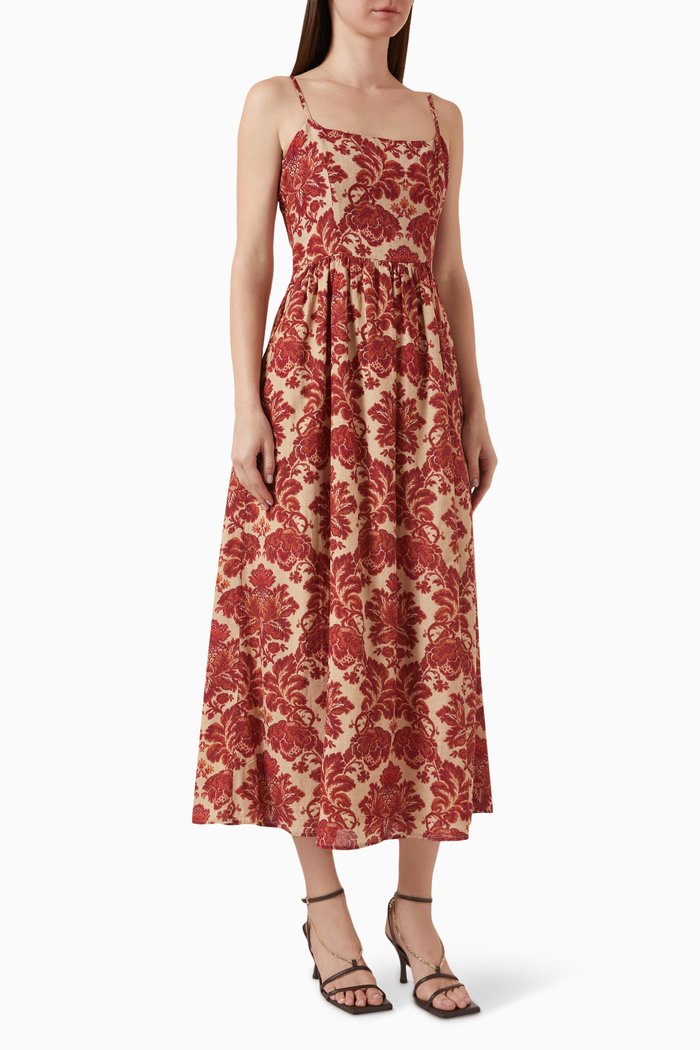 Birdie Maxi Dress in Cotton-viscose, Red