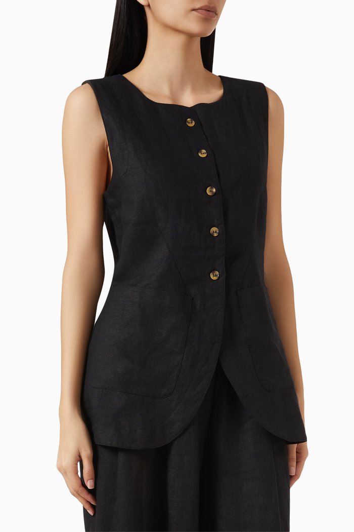

Emma Vest in Viscose-linen, Black