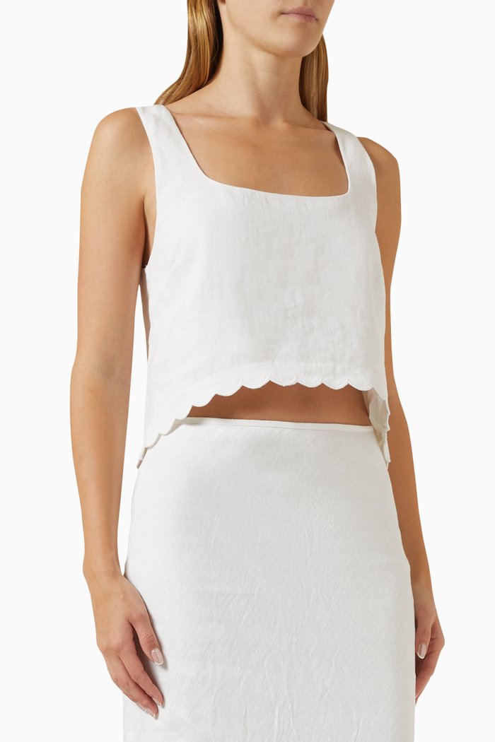 

Zayla Crop Top in Linen, White