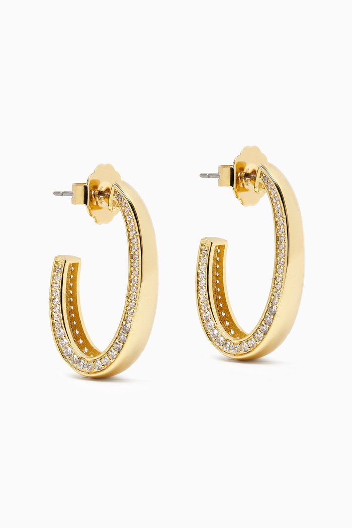 

Pavé Hoop Earrings in Gold-plated Brass