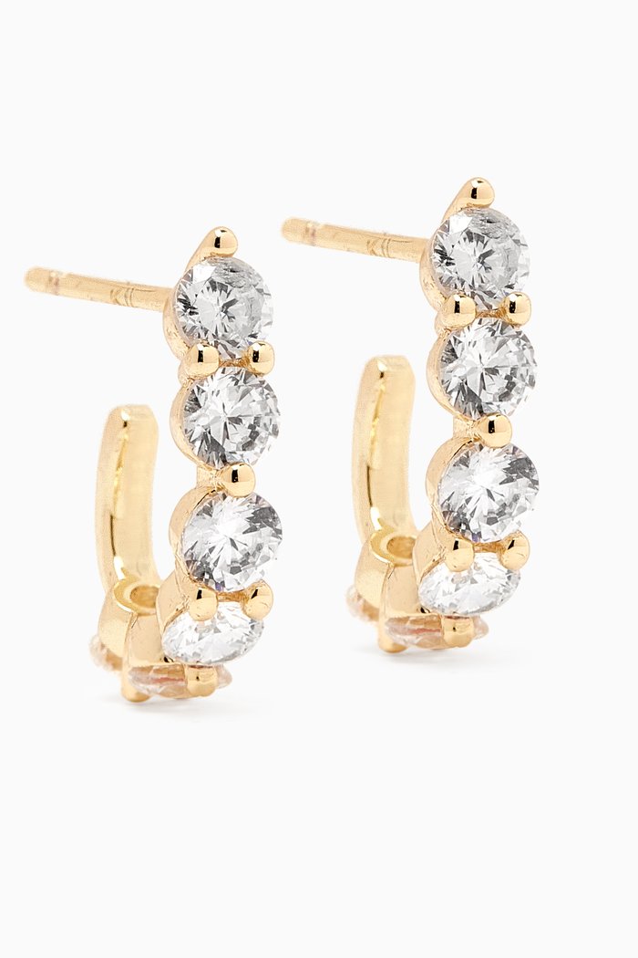

Half Hoop Earrings in Gold-plated Brass