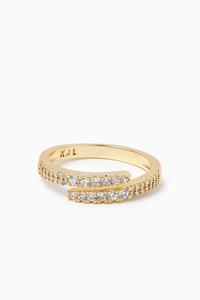 

Pave Single Wrap Ring in Gold-plated Brass