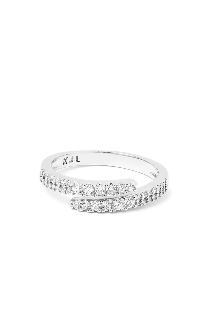 

Pave Single Wrap Ring in Silver-plated Brass