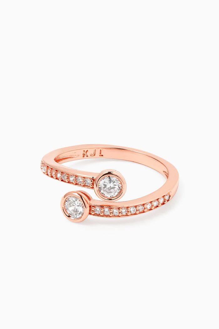 

Bybass Pave Wrap Ring in Rhodium-plated Brass, Rose gold