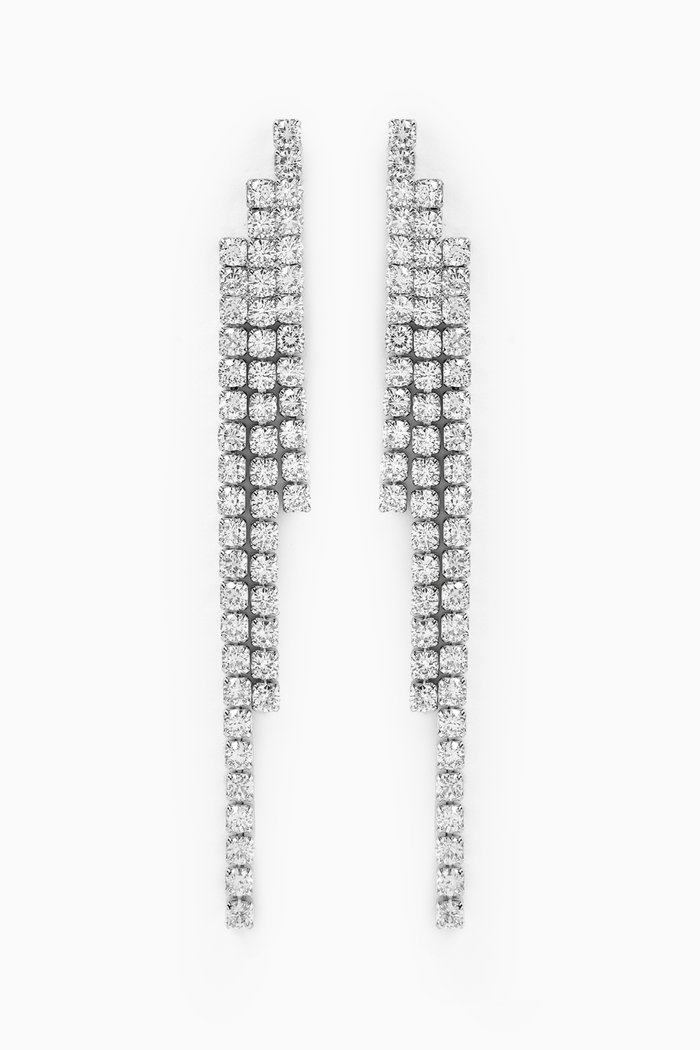 

Riple Drop Earrings in Rhodium-plated Brass, Silver