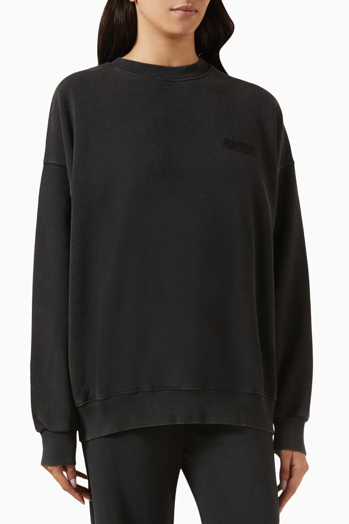 

Irisa Logo-embroidered Sweatshirt in Organic Fleece, Black