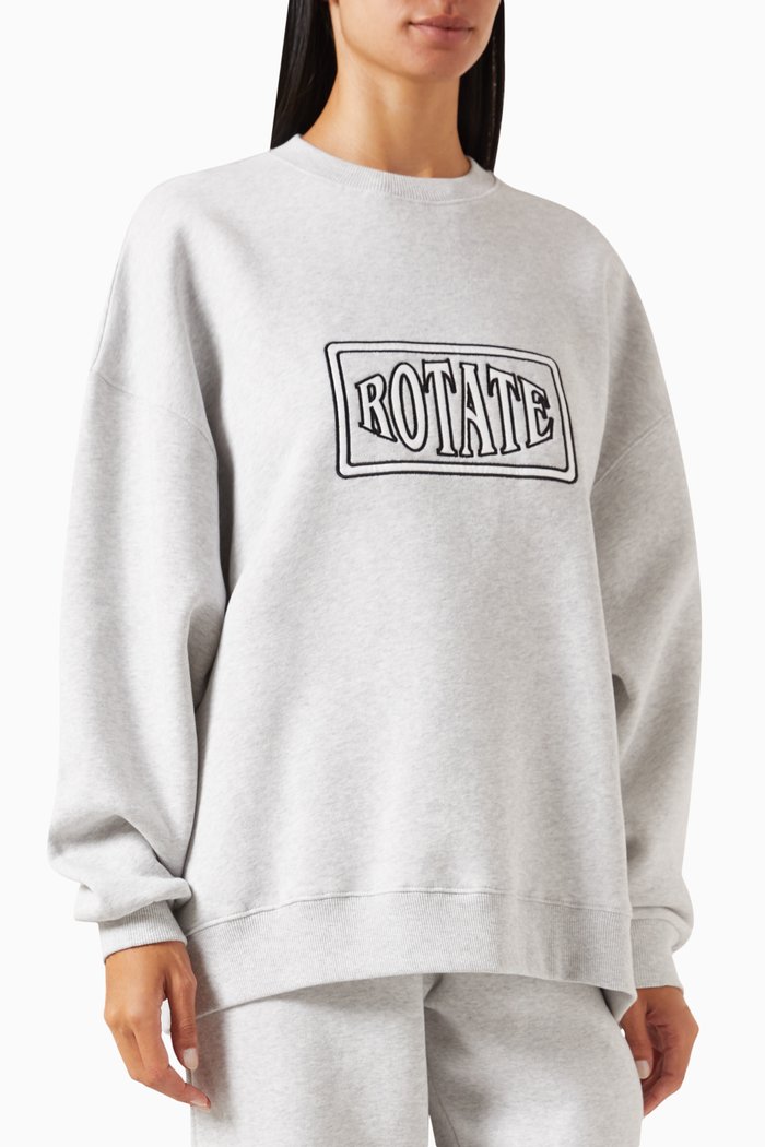 

Iris Logo Crewneck Sweatshirt in Organic Cotton-fleece, Grey