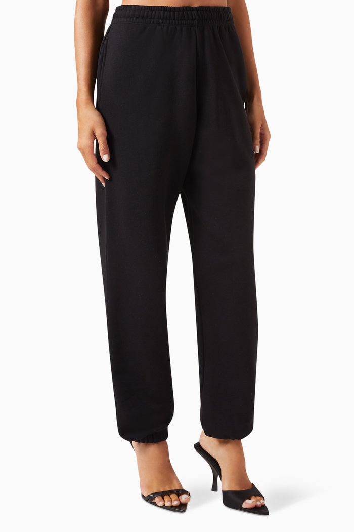 

Mimi Logo Sweatpants in Organic Cotton-fleece, Black