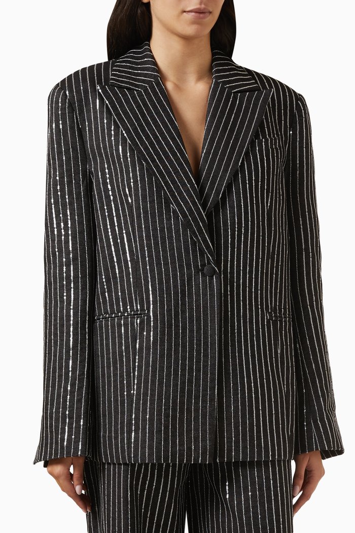 

Nessie Sequin-embellished Blazer, Black