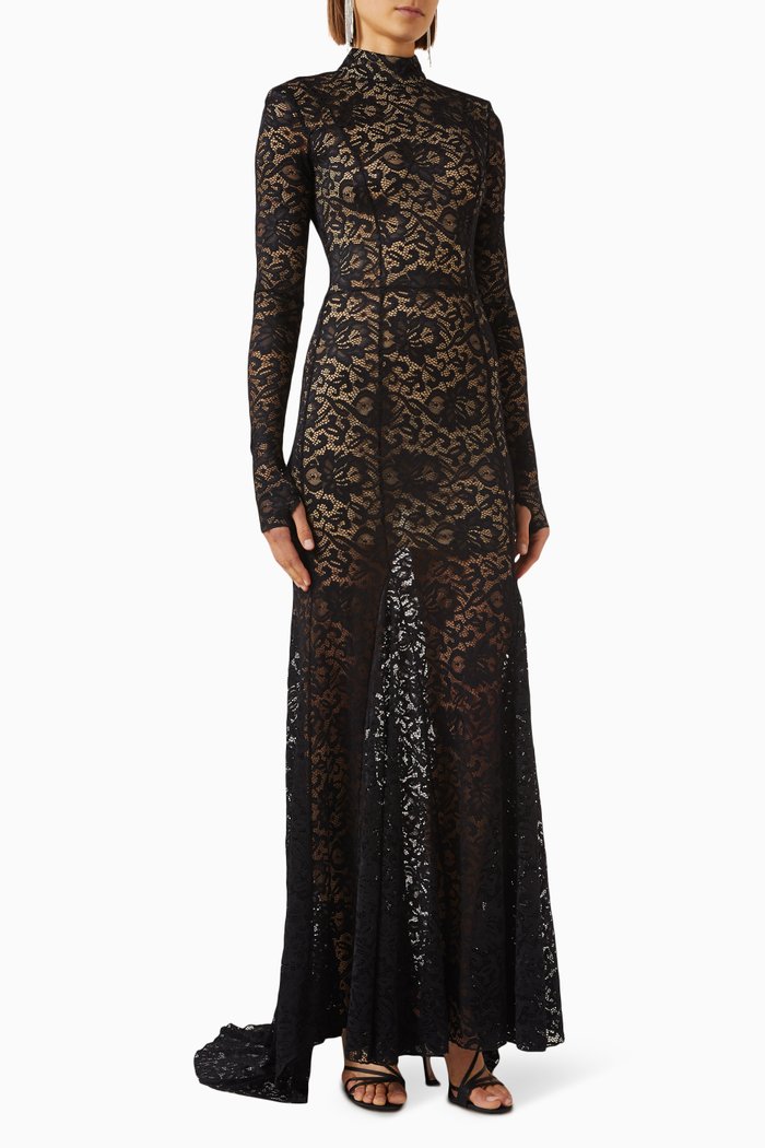 

Gabby Maxi Dress in Lace, Black