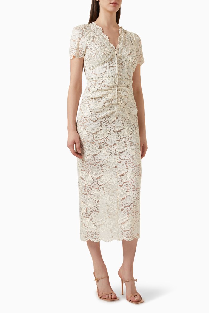 

Midi Dress in Lace, Neutral