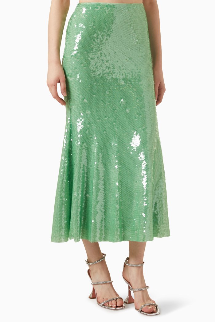

Maxi Skirt in Sequin, Green