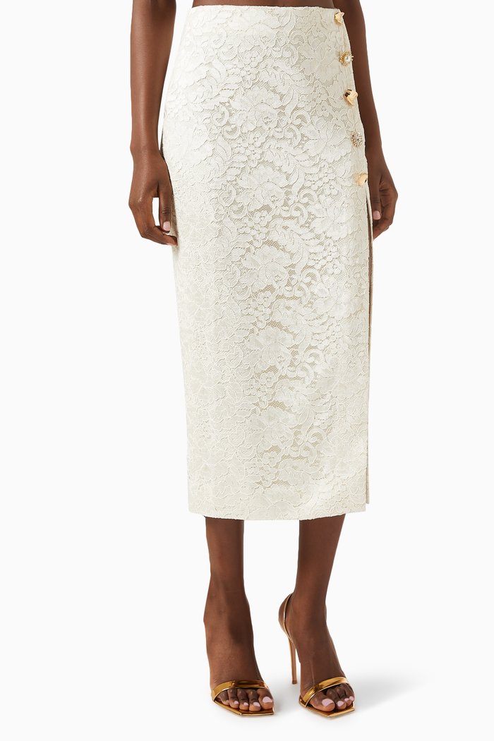

Midi Skirt in Lace, Neutral