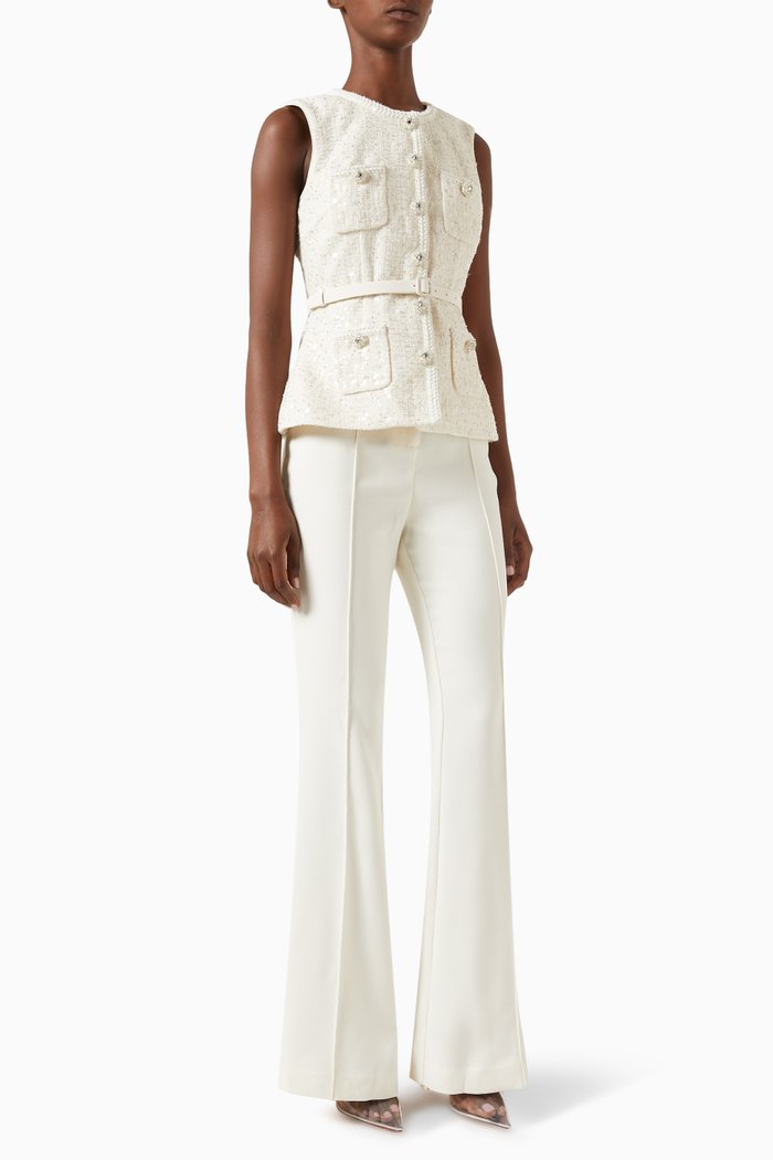 

Sequin-embellished Jumpsuit in Boucle, Neutral