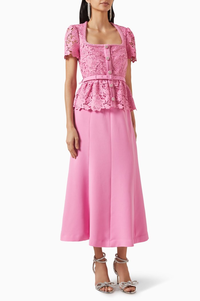

Midi Dress in Lace, Pink