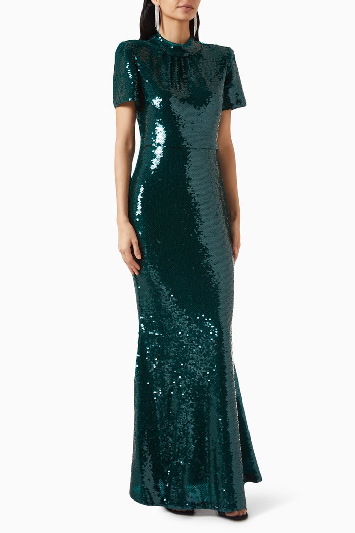 

Maxi Dress in Sequin, Blue