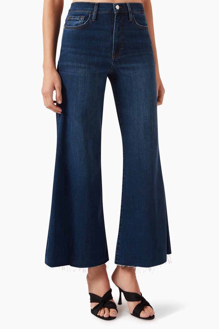 Le Palazzo Crop Raw AfterJeans in Denim, Blue