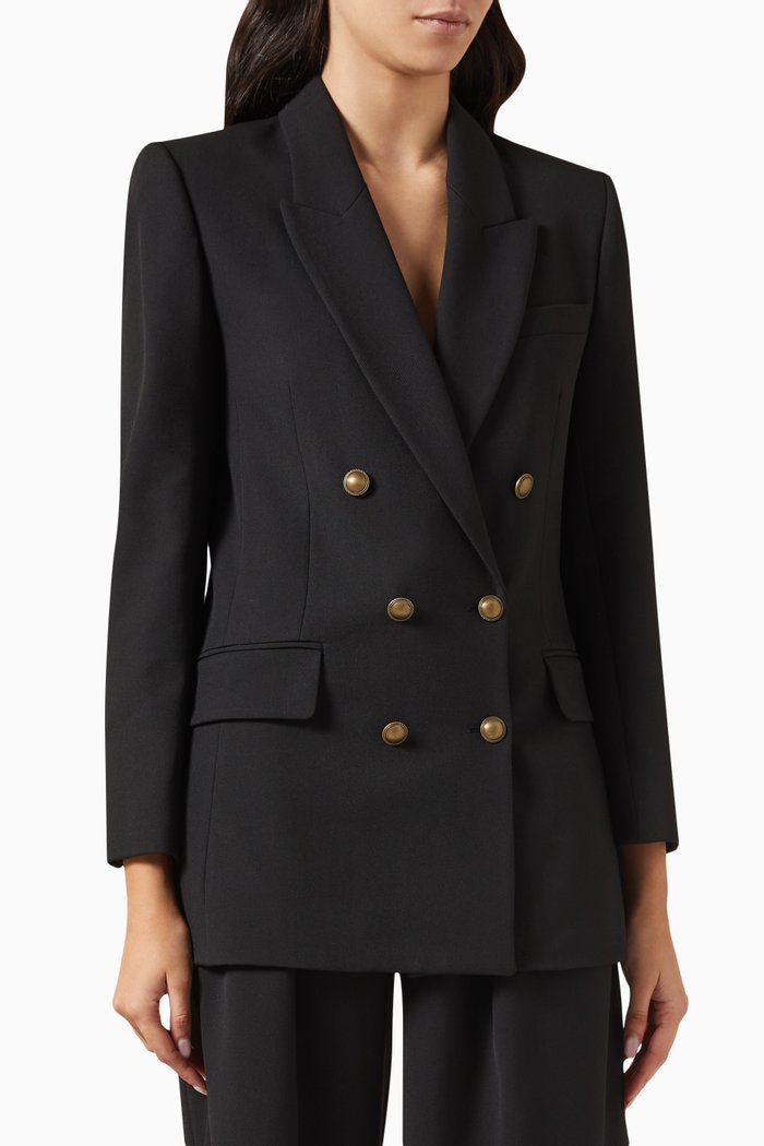 

Double-breasted Slim Blazer, Black