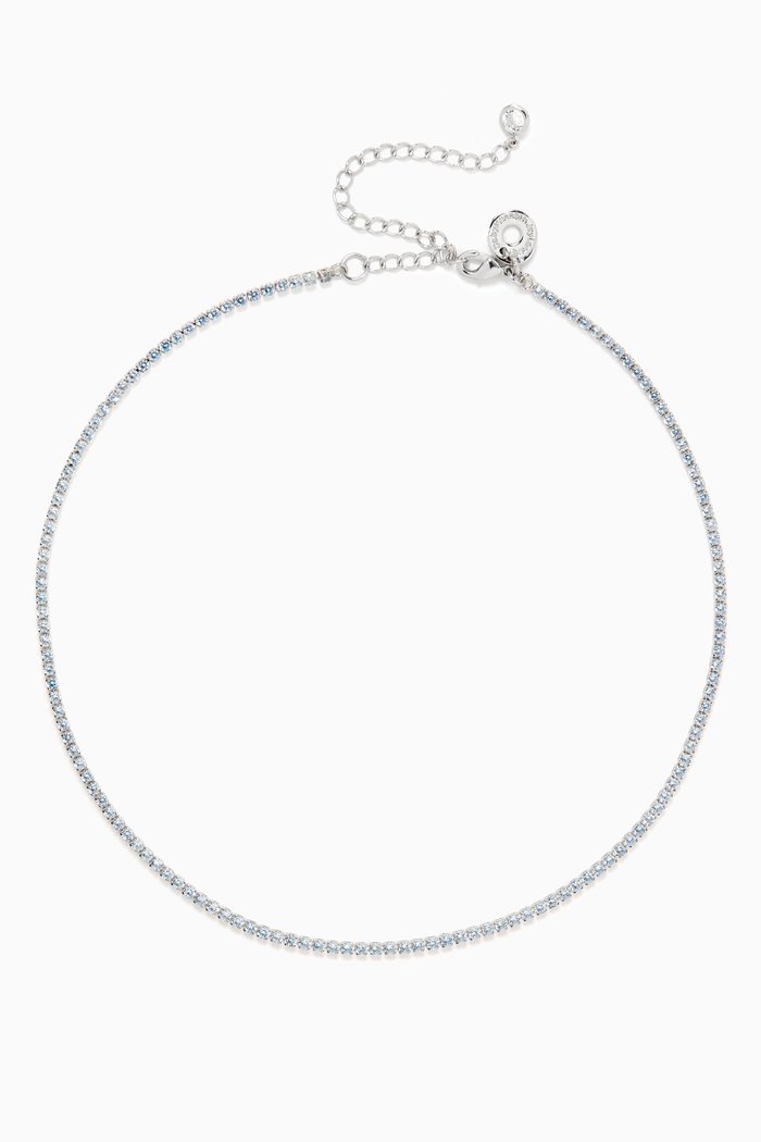 

Tennis Necklace in Rhodium-plated Brass, Blue