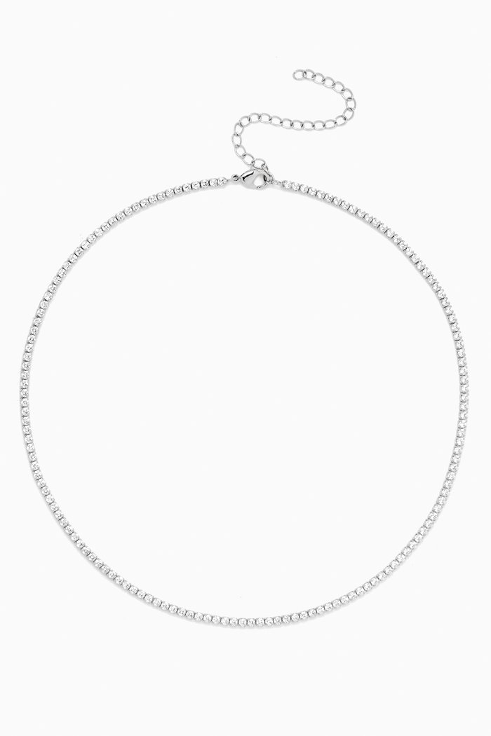 

Tennis Necklace in Rhodium-plated Brass, Silver