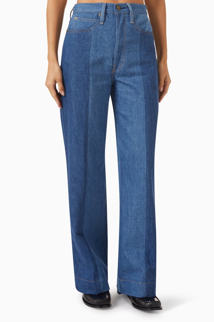

Atelier Pixie Pieced 1978 Wide-leg Jeans in Denim, Blue