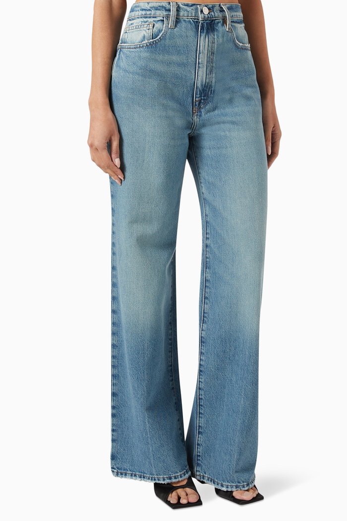 

Le Jane Wide Leg Jeans in Cotton, Blue