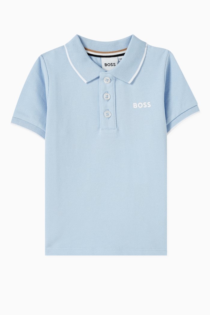 

Logo Polo Shirt in Cotton Piqué, Blue